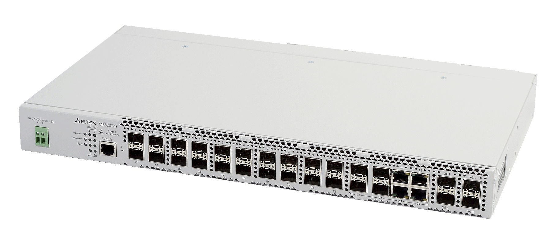 Ethernet-коммутатор MES2324FB, 20x1G SFP + 4xCombo + 4x10G SFP+, L3, 220V AC/12V DC
